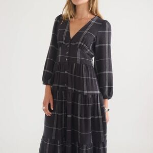 Marine Layer Black Plaid Women's Dress
